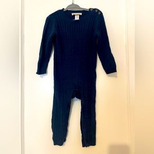 TBBC cable knit one piece. Navy blue. Size 18/24 months.